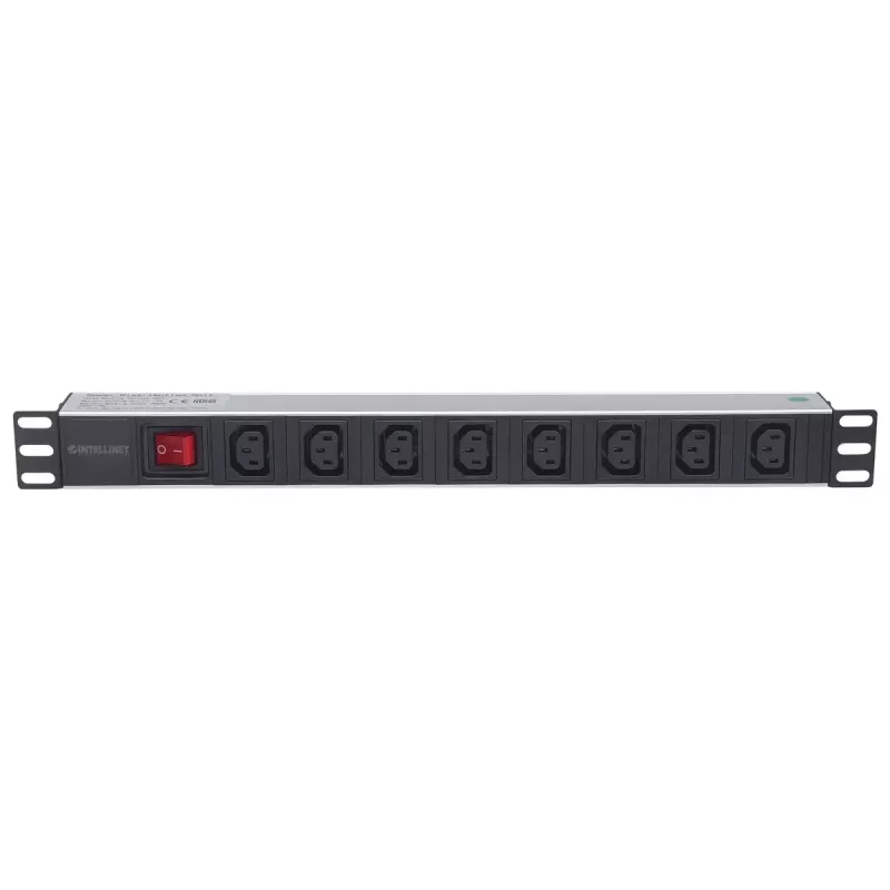 Intellinet 19 Zoll 1U Rackmount 8-fach C13 Power Distribution Unit (PDU) mit abnehmbarem Netzkabel und rückseitigem C20 Eingang
