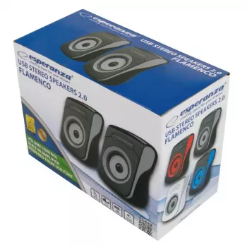 Lautsprecher 2.0 USB Flamenco schwarz/grau, EP140KE, 6W