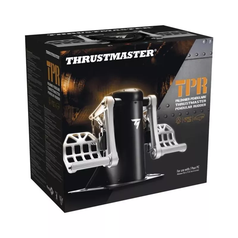 Thrustmaster TPR Rudder Schwarz, Silver USB Flight Sim Analogue PC