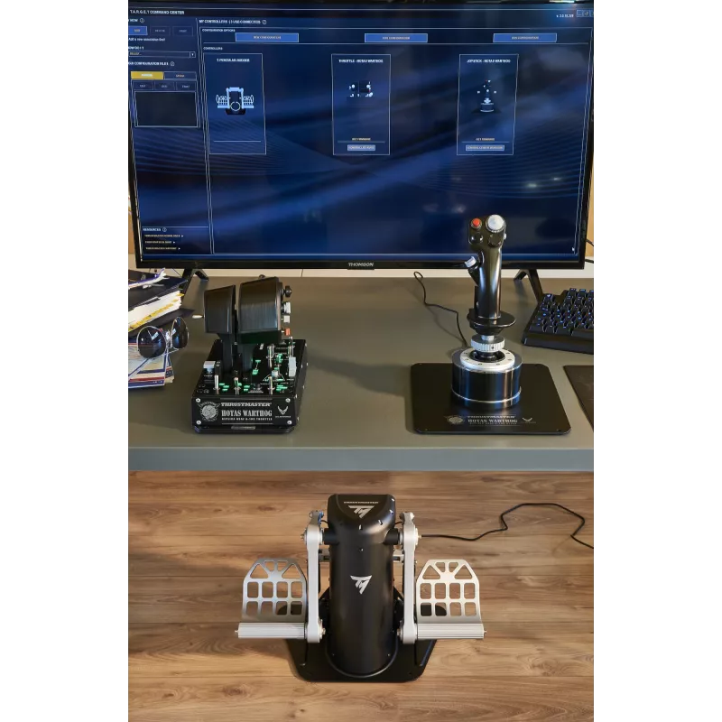 Thrustmaster TPR Rudder Schwarz, Silver USB Flight Sim Analogue PC