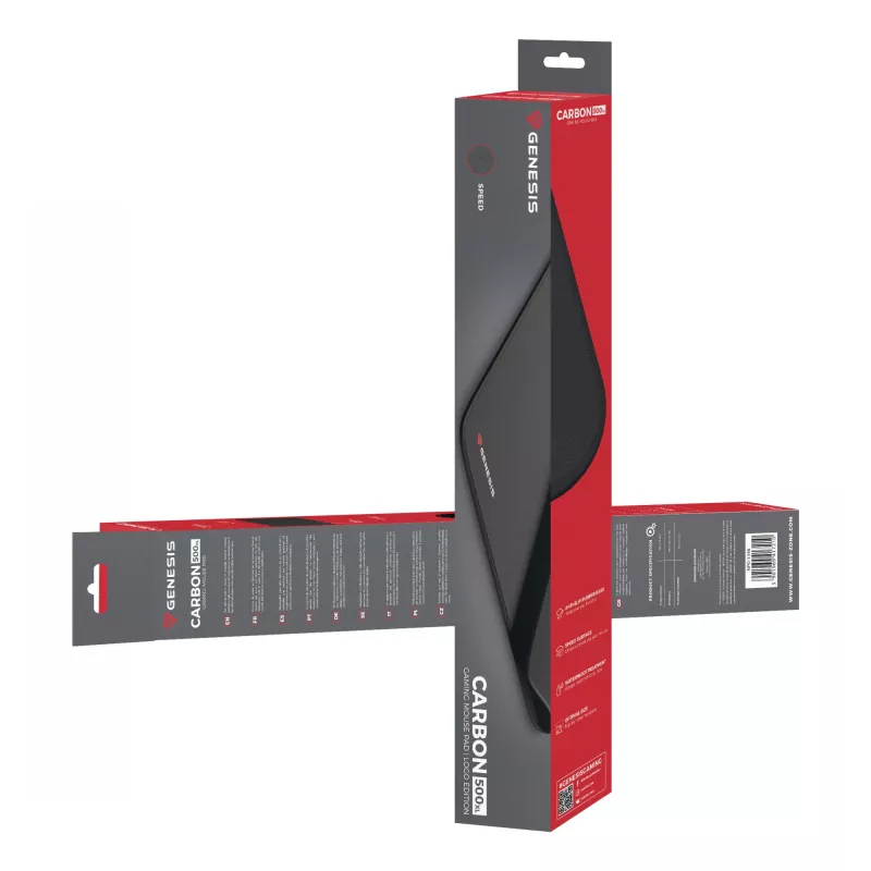 GENESIS Carbon 500 XL Logo Gaming-Mauspad Schwarz