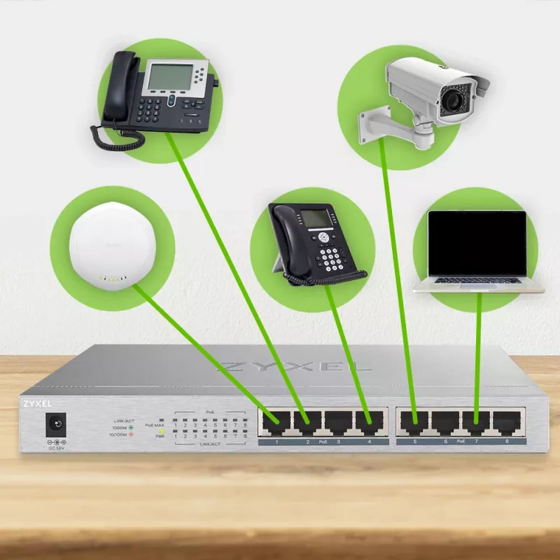 Zyxel GS1008HP Unmanaged Gigabit Ethernet (10/100/1000) Power over Ethernet (PoE) Grau