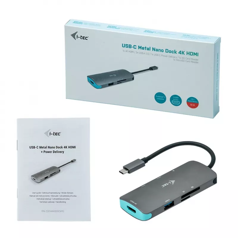 Dockingstation i-tec Metal USB-C Nano Dock 4K HDMI + Power Delivery 100 W