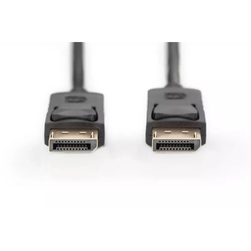 DIGITUS DisplayPort-Verbindungskabel, DP M/M, 2m mit Verriegelung, DP, 1.1a konform schwarz