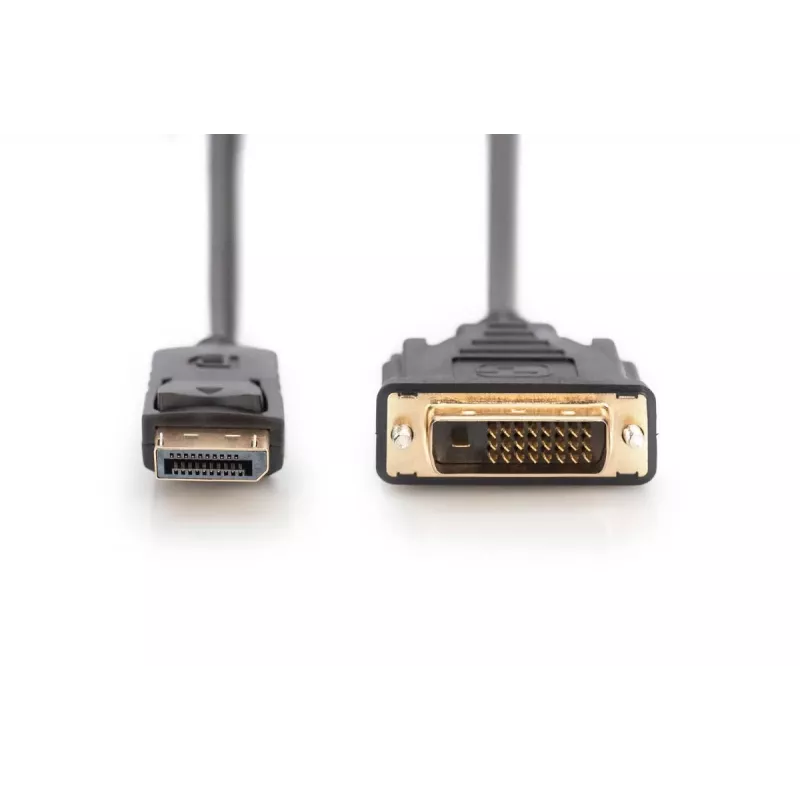 DIGITUS DisplayPort Adapterkabel, Dp - DVI (24+1) M/m, 2m W/interlock, Dp 1.1a kompatibel, CE Schwarz