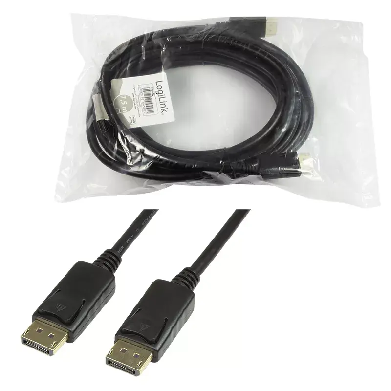 DisplayPort-Kabel LogiLink CV0076 7,5 m Schwarz