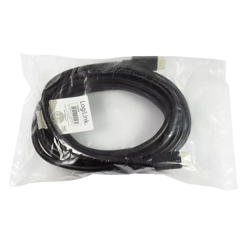 DisplayPort-Kabel LogiLink CV0076 7,5 m Schwarz