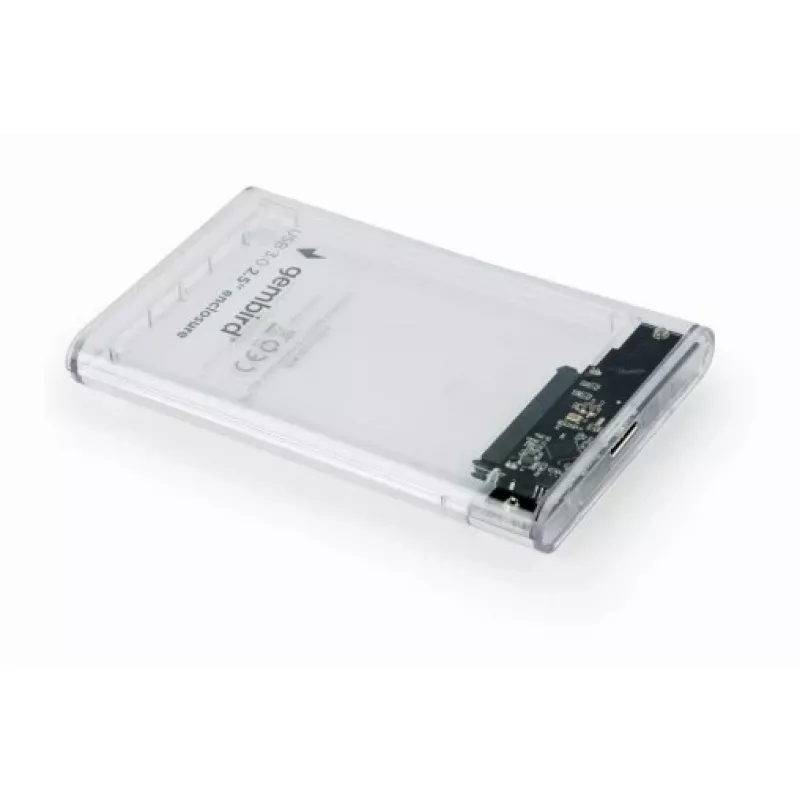 GEMBIRD USB 3.0 Gehäuse für 2,5 Zoll SATA HDD 9,5 mm, durchsichtiger Kunststoff