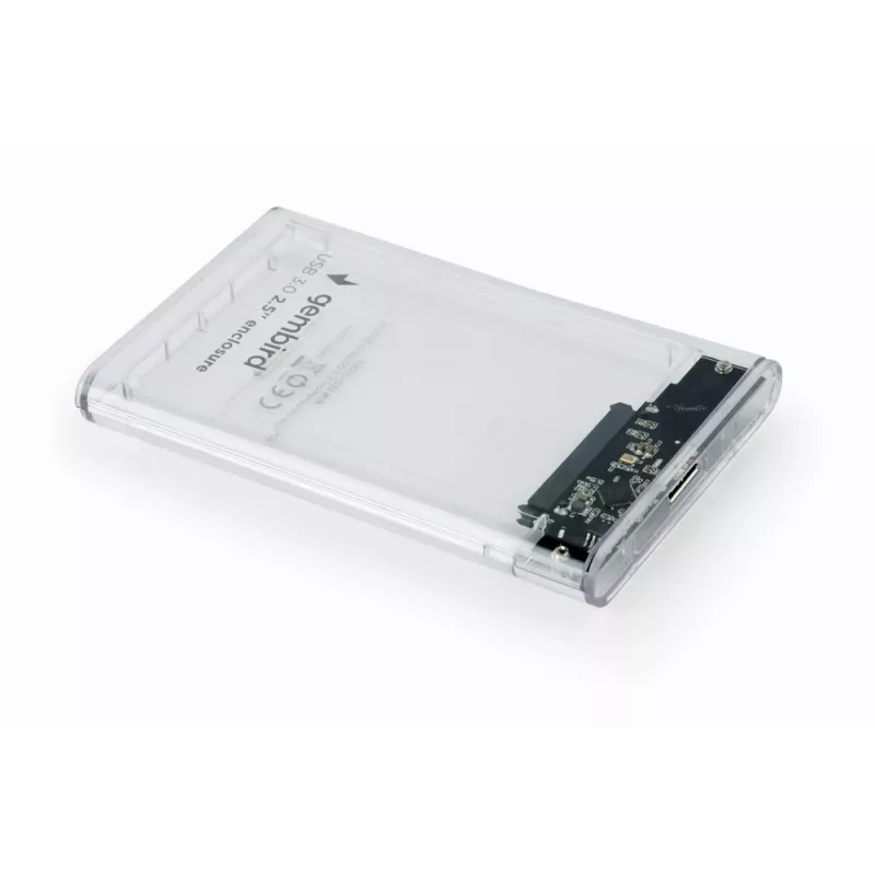 GEMBIRD USB 3.0 Gehäuse für 2,5 Zoll SATA HDD 9,5 mm, durchsichtiger Kunststoff