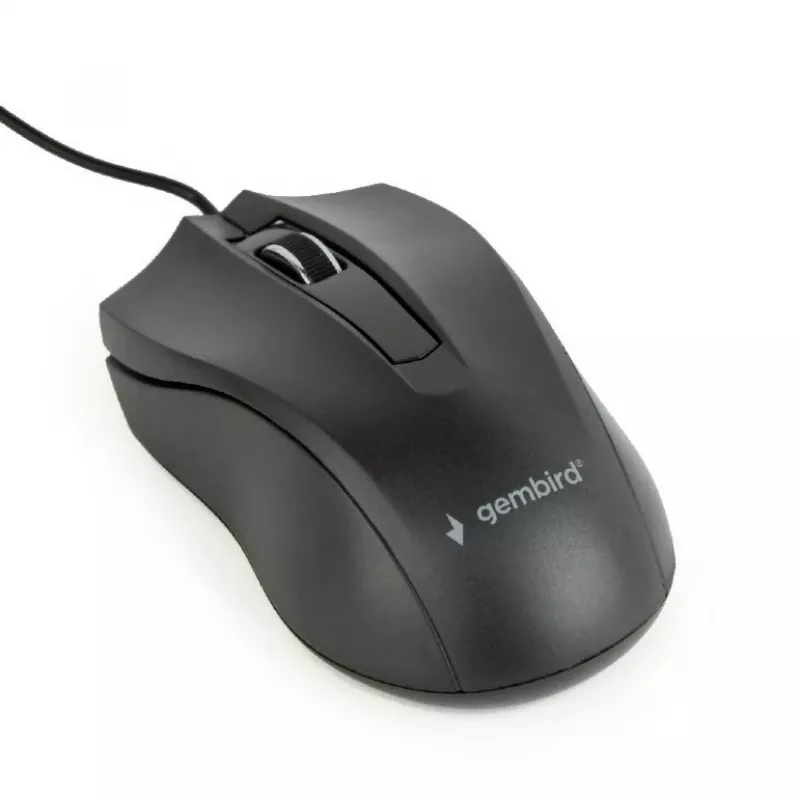 Kabelgebundene beidhändige optische Maus Gembird MUS-3B-01 — USB Typ-A, 1000 DPI, 3 Tasten, schwarz