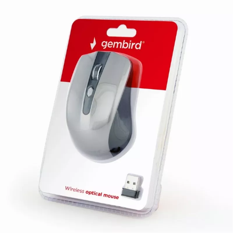 GEMBIRD Kabellose optische Maus MUSW-4B-04-BG – 4 Tasten Schwarz/Spacegrau