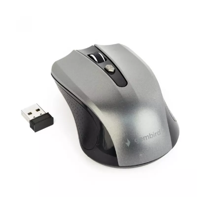 GEMBIRD Kabellose optische Maus MUSW-4B-04-BG – 4 Tasten Schwarz/Spacegrau
