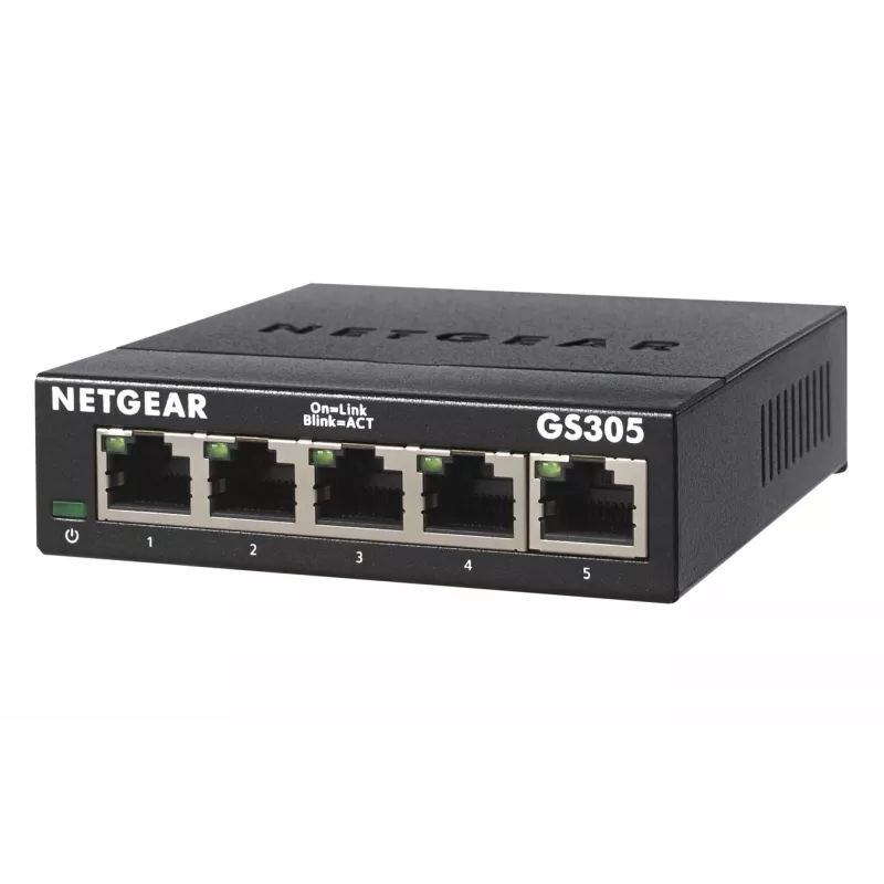 NETGEAR GS305 Unmanaged L2 Gigabit Ethernet (10/100/1000) Schwarz