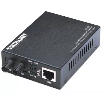 Intellinet Fast Ethernet Media Converter, 10/100Base-Tx auf 100Base-Fx (ST) Multimode, 2 km (1,24 Meilen)