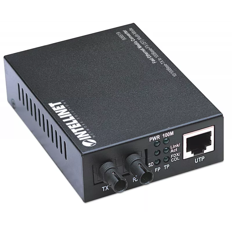 Intellinet Fast Ethernet Media Converter, 10/100Base-Tx auf 100Base-Fx (ST) Multimode, 2 km (1,24 Meilen)