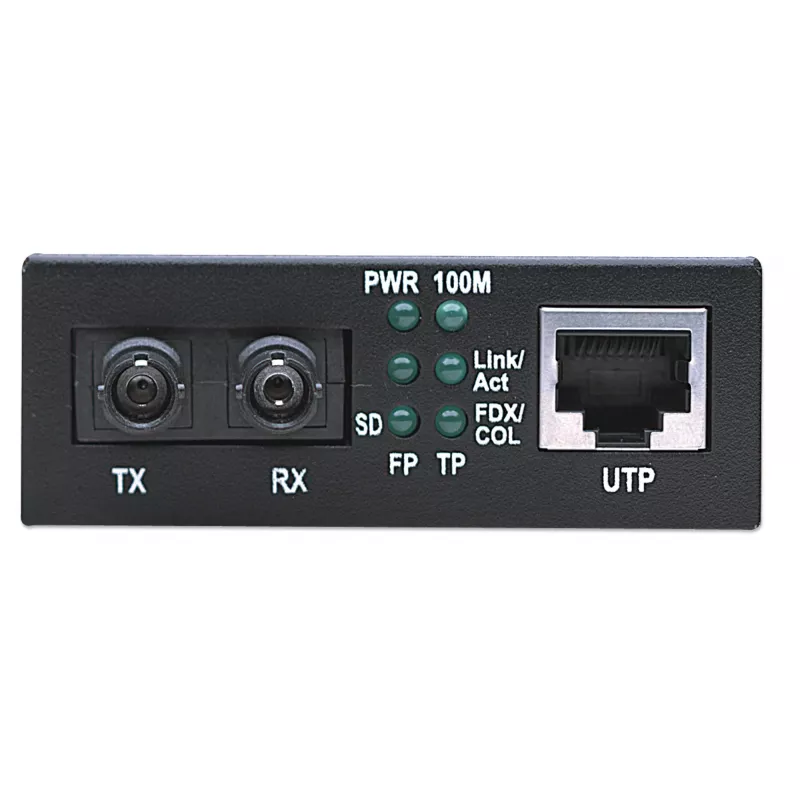 Intellinet Fast Ethernet Media Converter, 10/100Base-Tx auf 100Base-Fx (ST) Multimode, 2 km (1,24 Meilen)