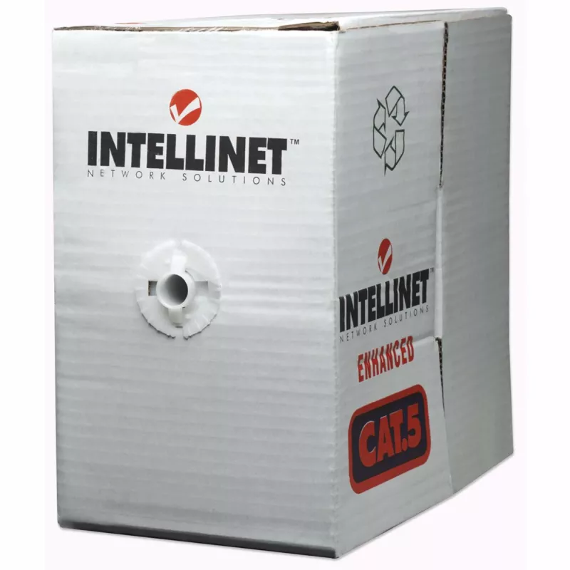 Intellinet Network Bulk Cat6 Kabel, 23 AWG, Massivdraht, 305 m, Grau, CCA, U/UTP, Box
