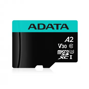 MicroSDXC-Speicherkarte ADATA 128 GB UHS‑I Premier Pro V30 U3 Class 10, 100/80 MB/s, wasserdicht, mit SD-Adapter
