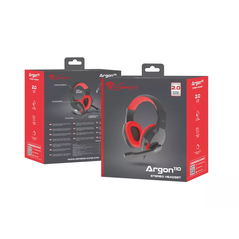GENESIS Argon 110 Headset Kabelgebundenes Headset Head-band Gaming Schwarz, Rot