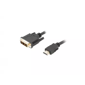 Videokabel-Adapter LANBERG HDMI Typ A (Stecker) auf DVI-D (Stecker), 1,8 m, schwarz, max. Auflösung 1920 x 1200