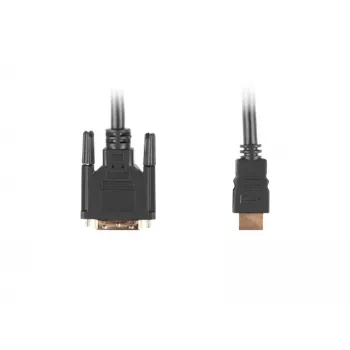 Videokabel-Adapter LANBERG HDMI Typ A (Stecker) auf DVI-D (Stecker), 1,8 m, schwarz, max. Auflösung 1920 x 1200