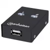 USB-Sharing-Switch MANHATTAN 162005, USB 2.0 Typ-B, 2 Anschlüsse, 480 Mbit/s, 1,5 m Kabel, weiß