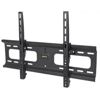 Manhattan Wandhalterung für TV & Monitore (neigbar), Für Bildschirme von 37 Zoll bis 65 Zoll, VESA-Kompatibilität: alles zwischen 200x200 mm und 600x400 mm – überprüfen Sie die Abmessungen der vier Befestigungslöcher auf der Rückseite des Bildschirms, um sicherzustellen, dass sie passt, Max. 75 kg, Schwarz, Halterung