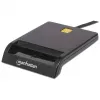 Kontakt-Chipkartenleser MANHATTAN 102049 — USB 2.0, Kabel 1,05 m, Schwarz, ABS-Gehäuse