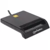 Kontakt-Chipkartenleser MANHATTAN 102049 — USB 2.0, Kabel 1,05 m, Schwarz, ABS-Gehäuse