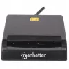 Kontakt-Chipkartenleser MANHATTAN 102049 — USB 2.0, Kabel 1,05 m, Schwarz, ABS-Gehäuse