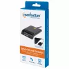 Kontakt-Chipkartenleser MANHATTAN 102049 — USB 2.0, Kabel 1,05 m, Schwarz, ABS-Gehäuse