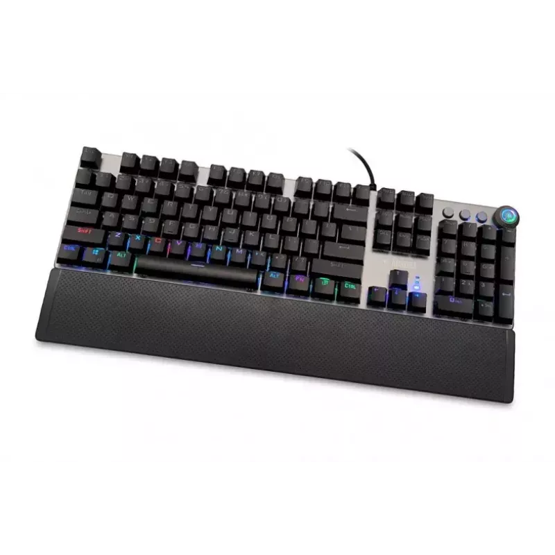 Kabelgebundene mechanische Gaming-Tastatur IBOX AURORA K-4 — QWERTY, 108 Tasten, einstellbare LED-Hintergrundbeleuchtung, wasserdicht, USB, 1,6 m Kabel