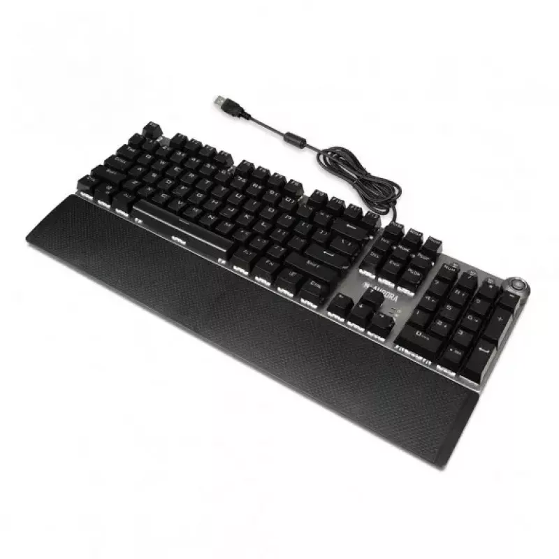 Kabelgebundene mechanische Gaming-Tastatur IBOX AURORA K-4 — QWERTY, 108 Tasten, einstellbare LED-Hintergrundbeleuchtung, wasserdicht, USB, 1,6 m Kabel