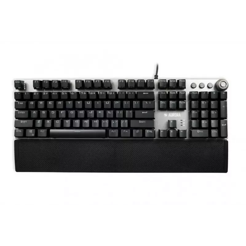 Kabelgebundene mechanische Gaming-Tastatur IBOX AURORA K-4 — QWERTY, 108 Tasten, einstellbare LED-Hintergrundbeleuchtung, wasserdicht, USB, 1,6 m Kabel