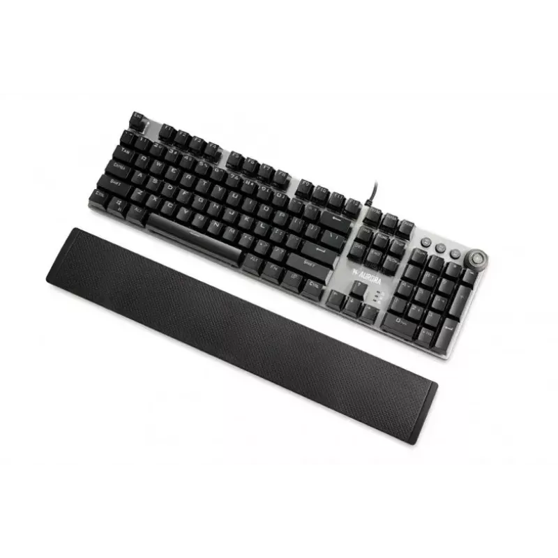 Kabelgebundene mechanische Gaming-Tastatur IBOX AURORA K-4 — QWERTY, 108 Tasten, einstellbare LED-Hintergrundbeleuchtung, wasserdicht, USB, 1,6 m Kabel