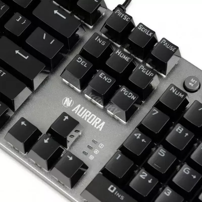 Kabelgebundene mechanische Gaming-Tastatur IBOX AURORA K-4 — QWERTY, 108 Tasten, einstellbare LED-Hintergrundbeleuchtung, wasserdicht, USB, 1,6 m Kabel