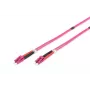 DIGITUS Glasfaser-Patchkabel, LC auf LC Multimode OM4 - 3m; Duplex, Farbe RAL4003, Länge 3m