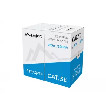 LANBERG Patchkabel - Cat.5e Ftp Solid Cu Grau Cpr + Fluke bestanden - 305m