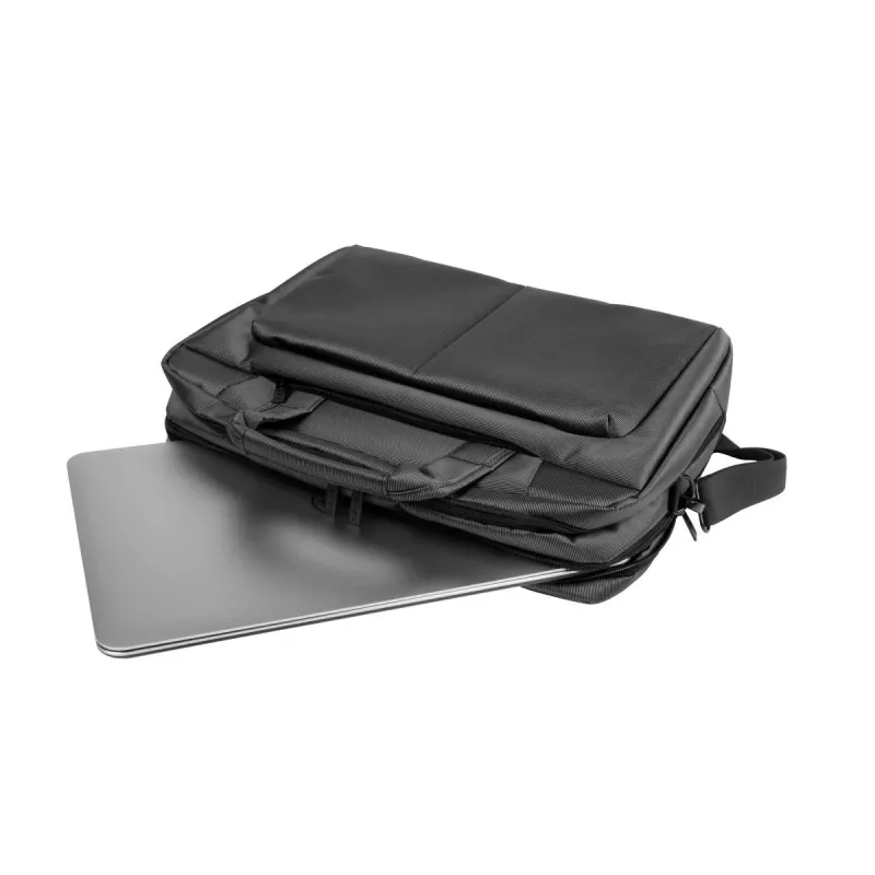 Aktentasche NATEC Gazelle 39,6 cm (15,6 Zoll) Nylon, 2 Fächer, Schultergurt, schwarz