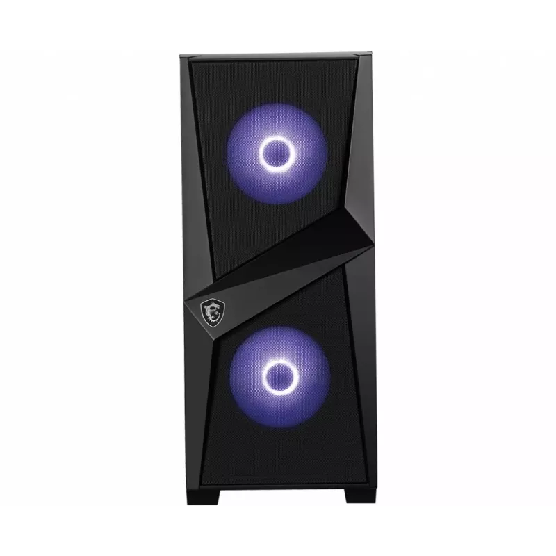 MSI MAG FORGE 100M Midi-Tower Gaming-Gehäuse 'Schwarz, 2x 120mm RGB PWM Lüfter, 1x 120mm Lüfter, 1-6 RGB Hub, gehärtete Glasscheibe, ATX, mATX, mini-ITX'
