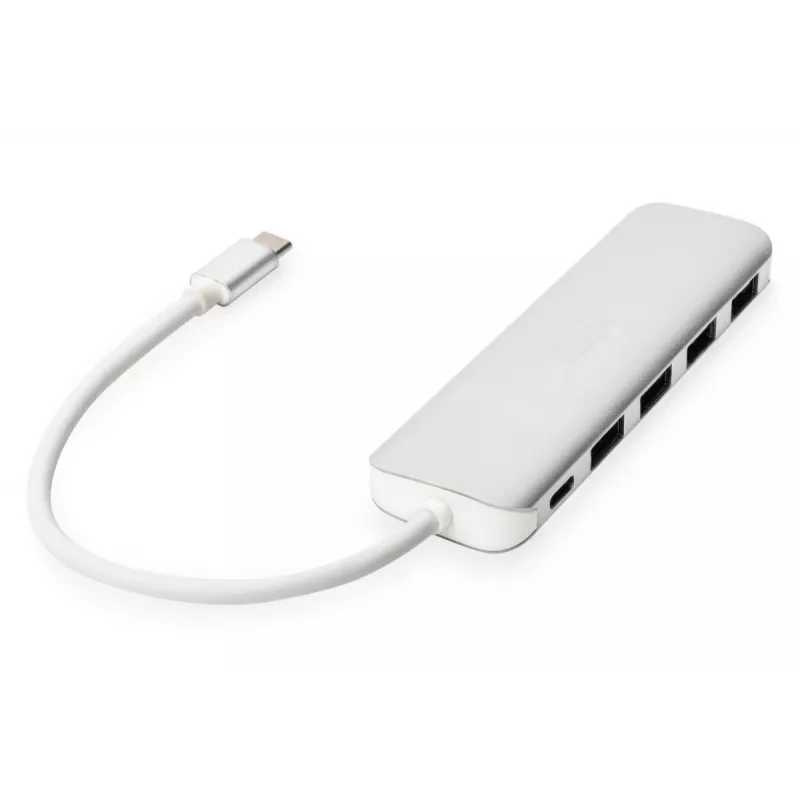 DIGITUS USB-C HUB 4-Port PD 4x USB 3.0, 1x PD Charging, Grau