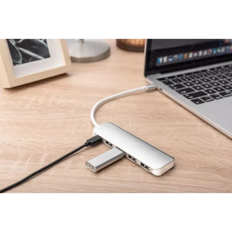 DIGITUS USB-C HUB 4-Port PD 4x USB 3.0, 1x PD Charging, Grau