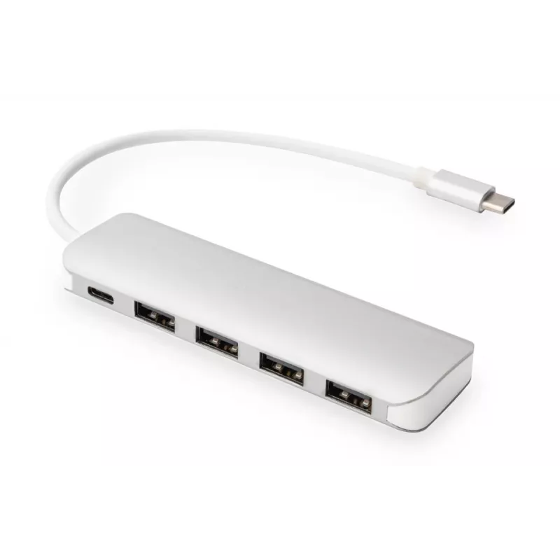 DIGITUS USB-C HUB 4-Port PD 4x USB 3.0, 1x PD Charging, Grau
