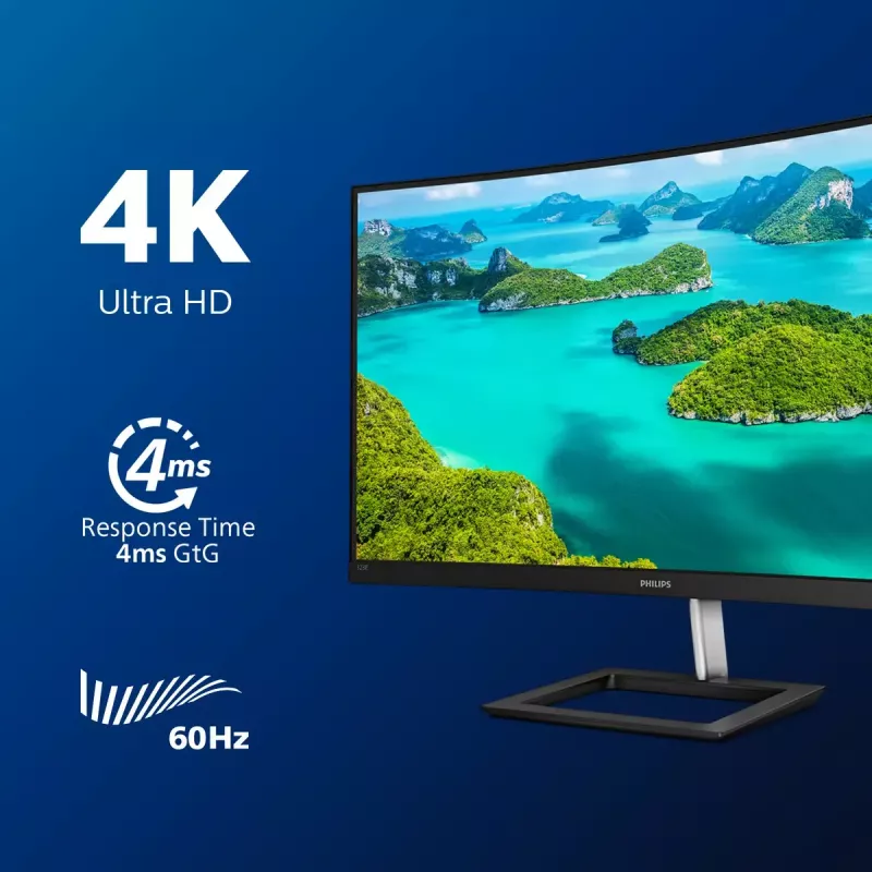 Philips E Line 328E1CA/00 Computer Monitor 80 cm (31,5 Zoll) 3840 x 2160 Pixel 4K Ultra HD LCD Schwarz