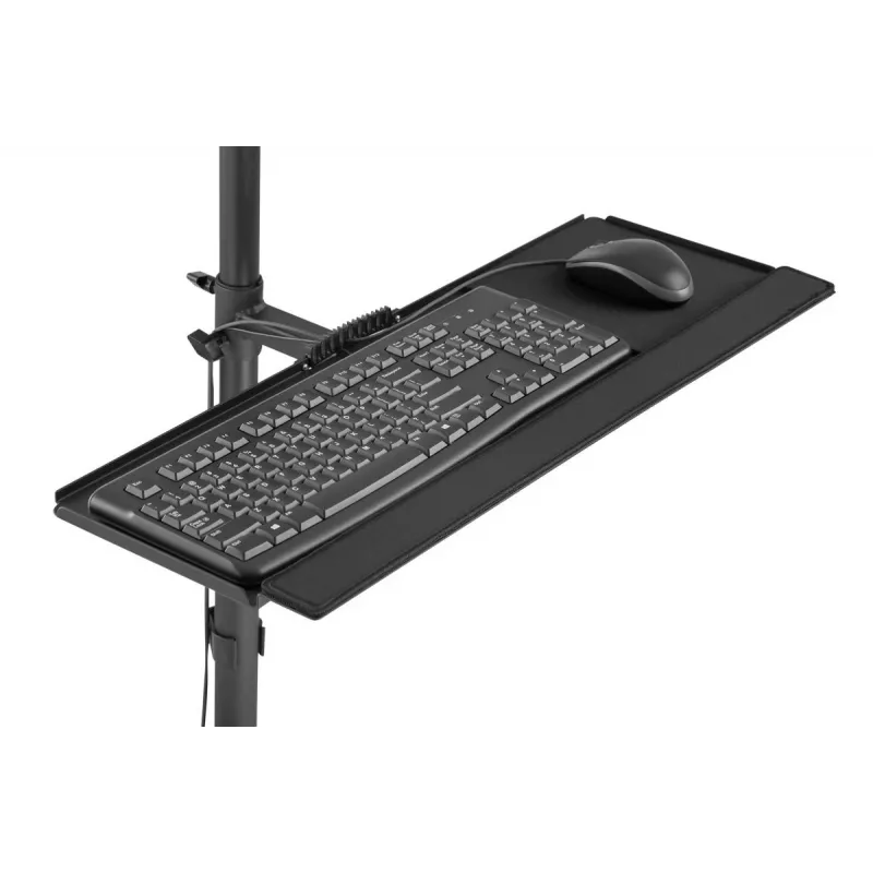 DIGITUS Mobiler Arbeitsplatz (Monitorhalterung, PC-Halter) max. 8 kg Traglast, 32-Zoll-Bildschirm – Schwarz