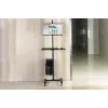 DIGITUS Mobiler Arbeitsplatz (Monitorhalterung, PC-Halter) max. 8 kg Traglast, 32-Zoll-Bildschirm – Schwarz