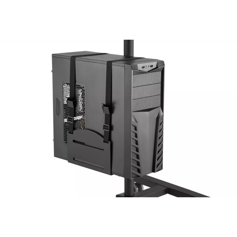DIGITUS Mobiler Arbeitsplatz (Monitorhalterung, PC-Halter) max. 8 kg Traglast, 32-Zoll-Bildschirm – Schwarz