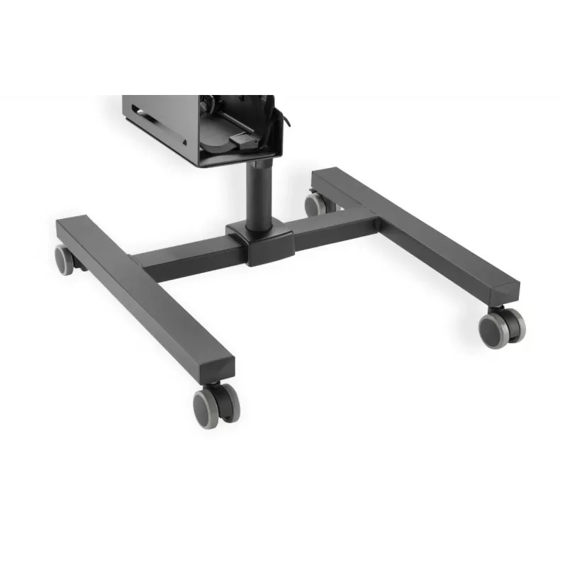 DIGITUS Mobiler Arbeitsplatz (Monitorhalterung, PC-Halter) max. 8 kg Traglast, 32-Zoll-Bildschirm – Schwarz