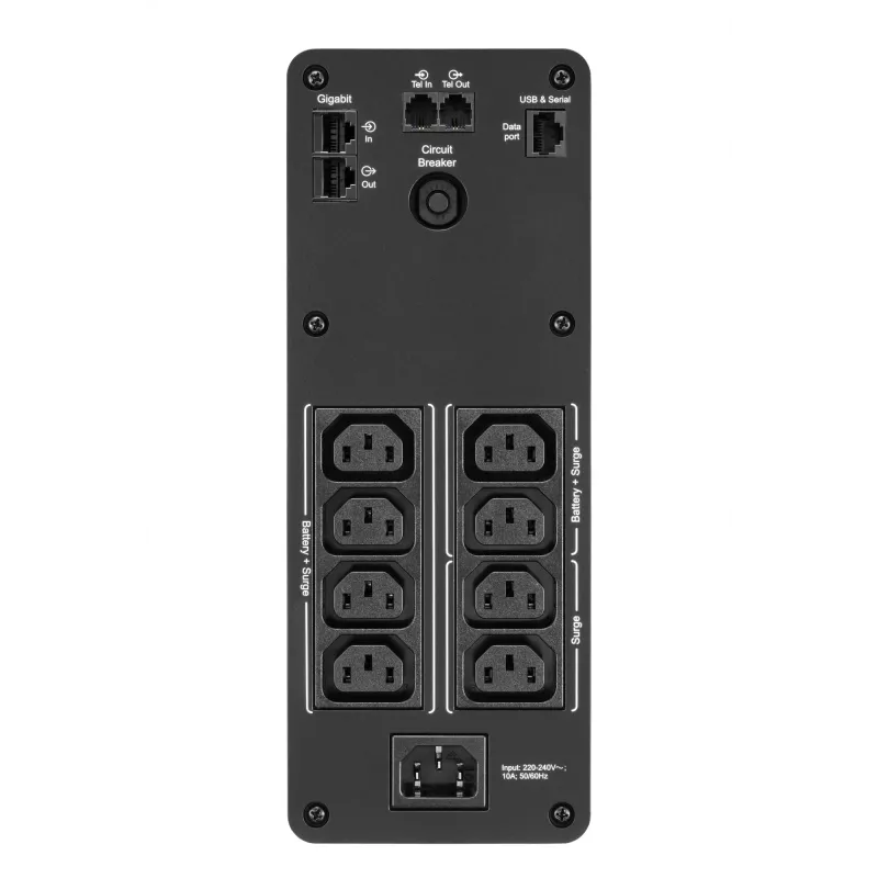 APC Back-UPS Pro, 1600VA/960W, Tower, 230V, 8x IEC C13 Steckdosen, Sinuswelle, AVR, USB Typ A + C Anschlüsse, LCD, benutzerwechselbarer Akku