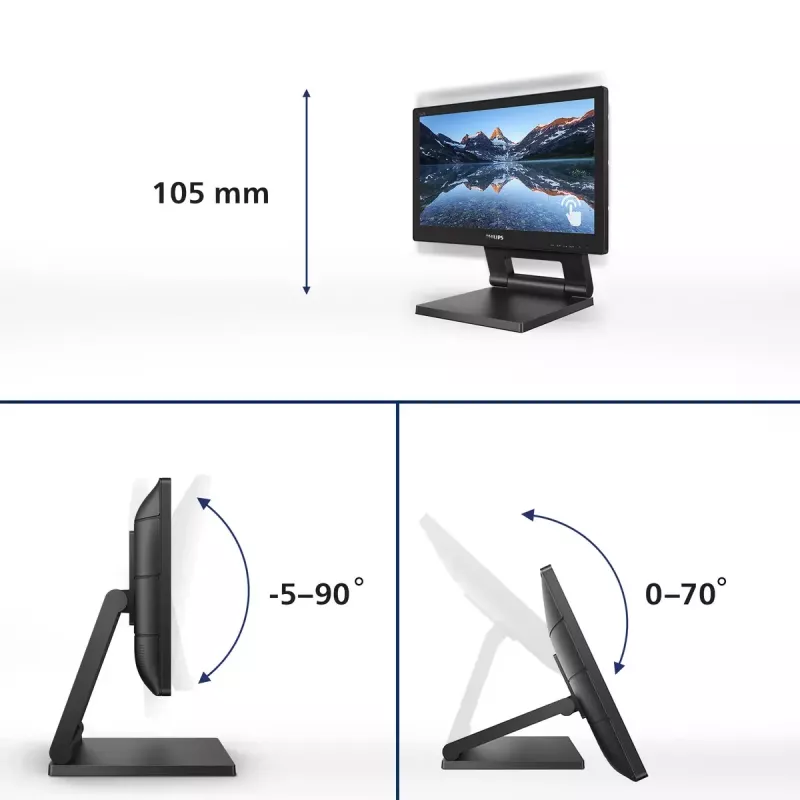 Philips 162B9T/00 Computermonitor 39,6 cm (15,6 Zoll) 1366 x 768 Pixel HD LCD Touchscreen Schwarz